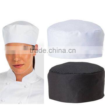 cotton chef skull hat with mesh net on the top