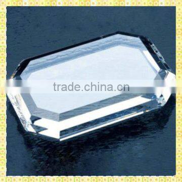 Imitation Engraved Rectangle Glass Paperweight For Table Centerpieces