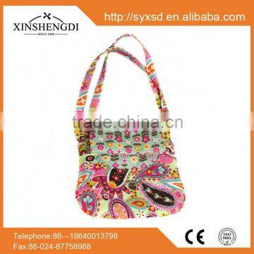 Factory Wholesale Cotton Bright Quilted Fabric Organic Women Oem Beach Satchel photo-3