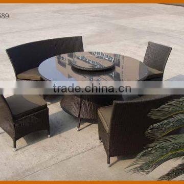 Garden Dining Round Table Chairs Made In China Small Turntable Covered