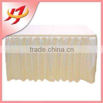 Organza satin fabric high quality embroidered tulle table skirt