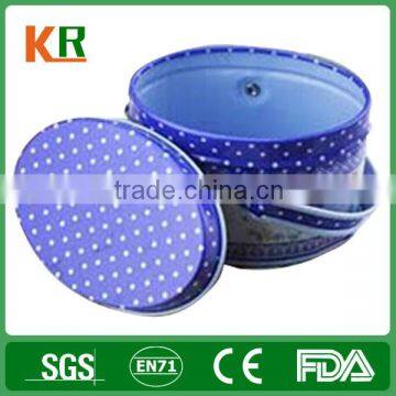 wholesale clear handle round cookie tin box