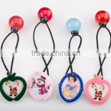 Elastic resin hair band candy color bead hair string kids cartoon hair rubber band