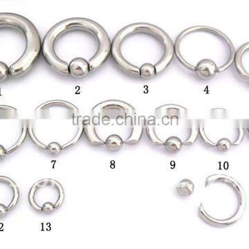 2014 Hotselling 316L surgical stainless steel BCR Piercing Fashion Piercing Jewelry stainless steel BCR