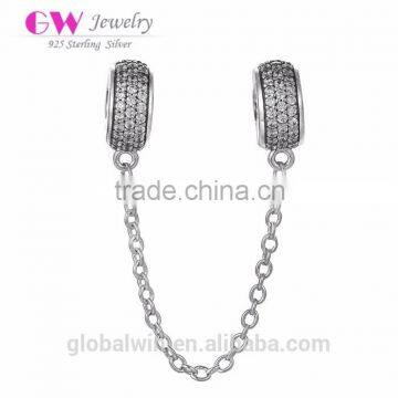 Cheap Safety Chain 925 Silver Round clasp Pave stones New Jewelry for Woman Bracelet s925 Logo gemstone silver jewelry A008