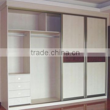 wooden closet wardrobe with rail sliding closet doors