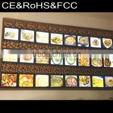 Restaurant Wall Mounted Light Menu Holder A3 A4 Acrylic Led Backlit Menu Board photo-5