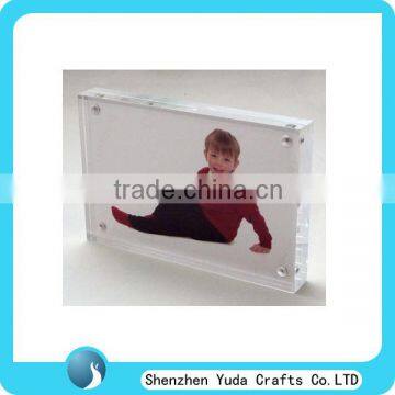 acrylic Sandwich photo block lucite magnetic frame for photo perspex cheap picture paper frames