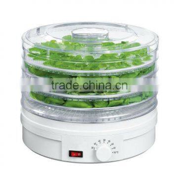Food dehydrator with temperature control and switch