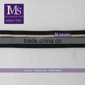 coloful design 100% elastic woven striped ribbon for wholesale