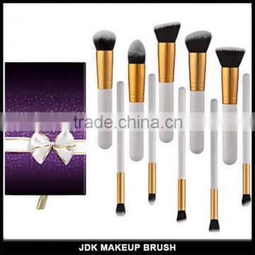 Beauty 10 Pcs Cosmetic Kabuki Brushes Makeup Brush Set with Gift Box (White)