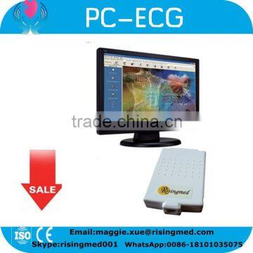 CE ISO mark 12 lead Resting PC base ECG System with Diagnostic Cardiology with PC Software