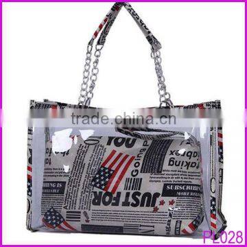 Multifunction Fashion Clear Plastic Handbag Organizer Bag For Young Lady