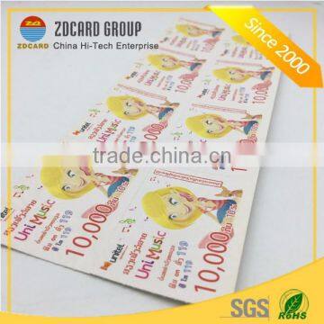 cr80 250/300gsm paper lotten scratch card