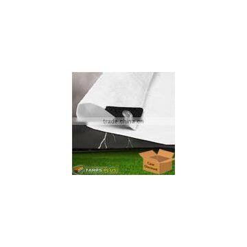 white plastic reinforced corners eyelet pe tarpaulin