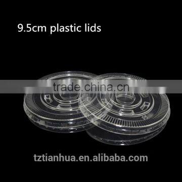 9.5cm China Customized Disposable Plastic PS Milk Cup Flat Lid