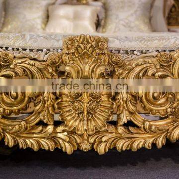 Luxury European French Style Bedroom Furniture Set, Antique Carved Gold Wood Fabulous Gorgeous Bedroom Set photo-5