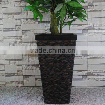 2015 High Quality Shale Stone Resin Tall Column Square Pot Planter