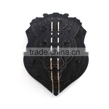 Creative Home Decorations Wooden Lion Head Lovely Animal Head Hanging Ornament Crafts 3D Wood Animal Head High Quality photo-4