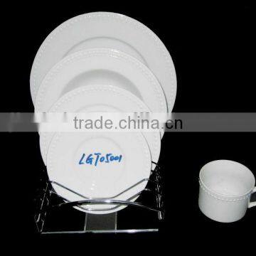 20pcs hot sale embossed white dinnerware set