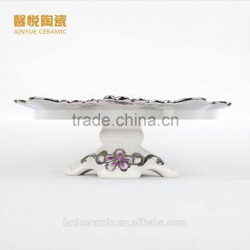 Stock Ceramic Candy Dish Golden ,ceramic Plate ,silver Golden Fruit Tray photo-3