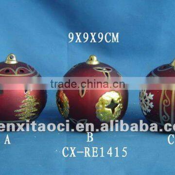 ceramic christmas ball ,2012 christmas haning decoration -Ceramic Christmas Gift (hot sell)