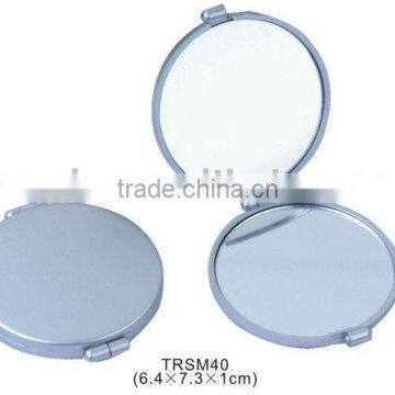 Plastic round shape make up mirror two sided mini pocket mirror