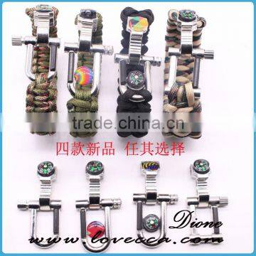 Newest Multifunctional Paracord Survival Bracelet With Scraper/fire Flint/bottle Opener/compass photo-5