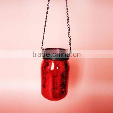 Sliver Plating Glass Candle Jar With Metal Lid Hanging on Christmas Tree photo-3