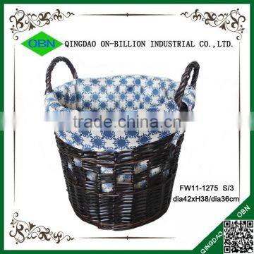 High Quality Hand Knitting Black Wicker Laundry Basket photo-3