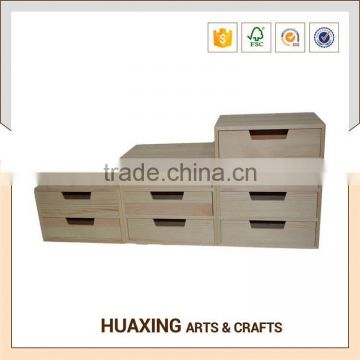 Multi-layer rectangle wooden drawer units with silk screen printed logo