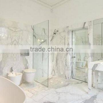 High quality heat resistance natural stone white marble tile with promotional price