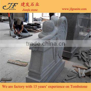 Chinese Grey Granite Modern Weeping Angel Headstone Designs photo-3