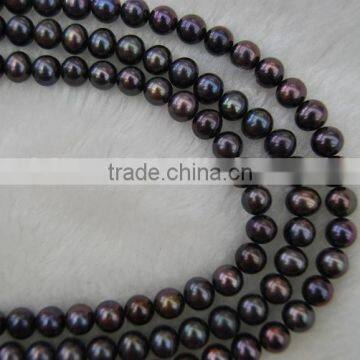 10-11mm purple round freshwater pearl strand