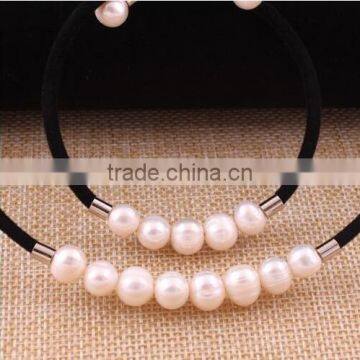 10-11 mm White Freshwater Pearl Necklace and Bracelet Sets Wholesale photo-2