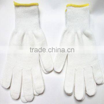 10 gauge bleached white cotton knitted glove