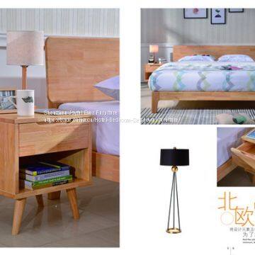 Small Space Saving Apartment Interior Bedroom Furniture Set Ubber Wood Doube/single Bed and Sliding Wardrobe Closet photo-2