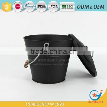 Iron Powder Coating Coal Hod Bucket Metal Ash Bucket With Lid photo-3