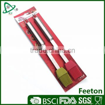 2pc bbq silicon basting brush set