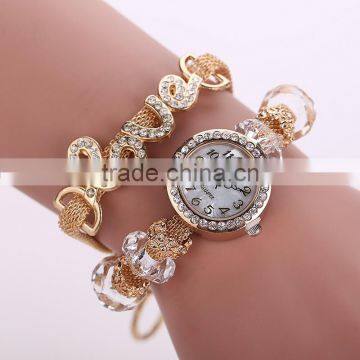 2017 luxury charming watch Fashion Girl pearl bracelet love ladies watch