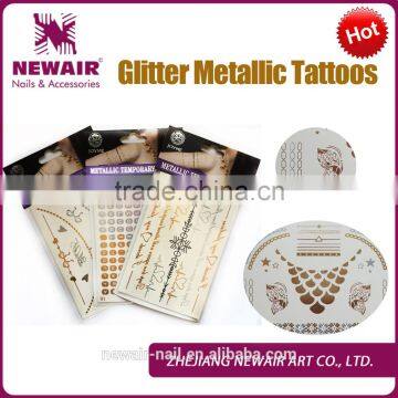 New 2016 hot-sale metallic temporary tattoo sticker