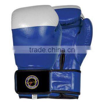 Blue and White Dual Colour Boxing Gloves with Latice and Under Lay Foam