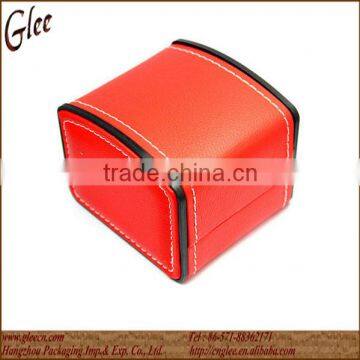 Personalized leather clamshell watch box
