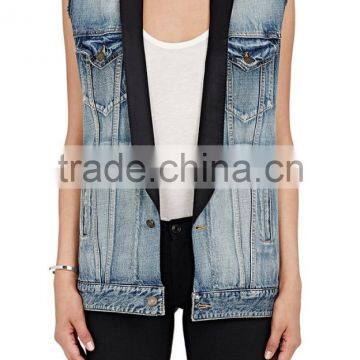 New Arrival Autumn Fashion Design Girls Denim Vest Wholesale photo-2