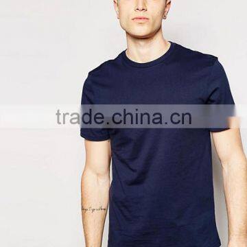 High Quality Custom Logo Short Sleeve Crew Neck Navy Men's 100% Cotton Jersey Plus Size Casual Blank T-Shirt