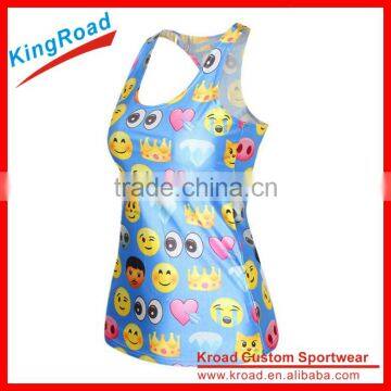 2016 New Arrival 100%polyester Tops Custom Women Fitness Tank Tops Sport Running Singlet photo-5