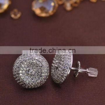 Factory jewelry 925 silver men earrings with screw back