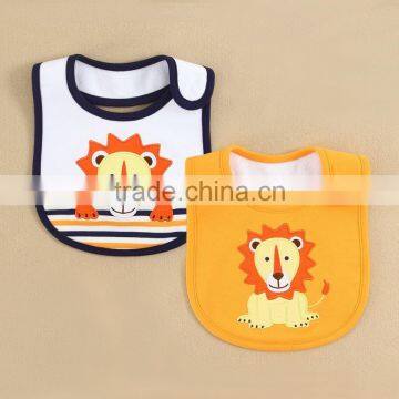 MOM AND BAB 100%Cotton Baby Clothing Stock Baby Bibs Embroidery Animal Desing