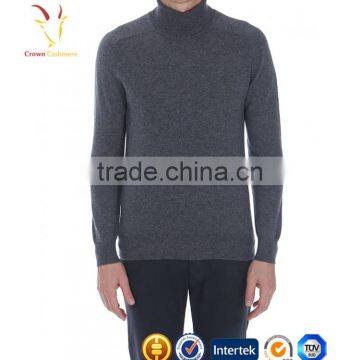 High Neck 100% Wool Cashmere Knit Men Sweater