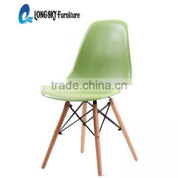 LS-4001 3V Plastic Chair,Shining Red Color Living Room Chair With Wood Leg photo-2